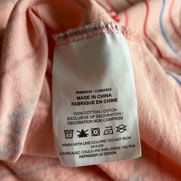 Nike Spellout pink red blue striped short sleeve crewneck baby tee shirt small - Picture 6 of 6